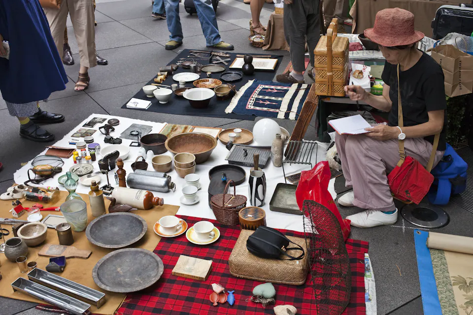Antique Market in Yurakucho, Tokyo