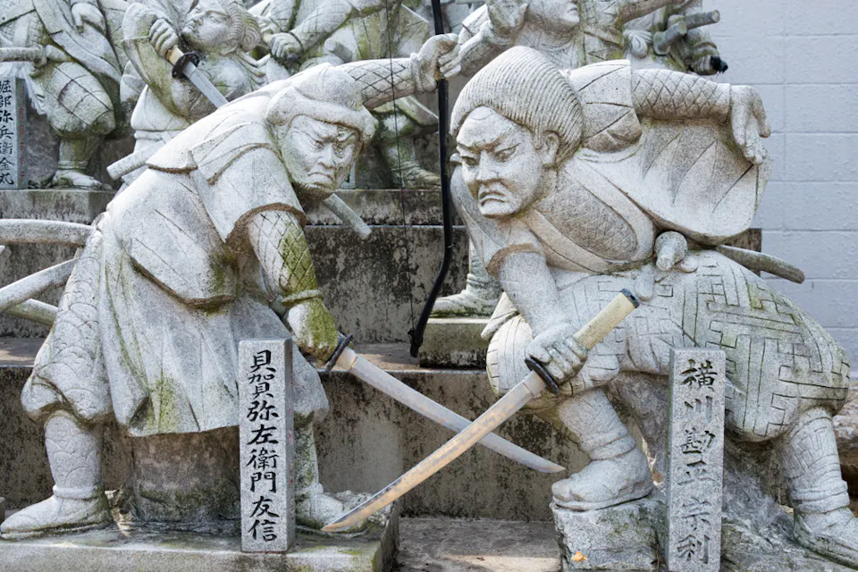 47 Ronin Statues at Kissho-ji Temple in Tennoji