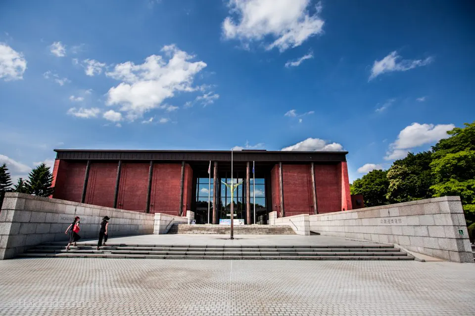 The Hokkaido Museum: A red building with a large clock on the front.