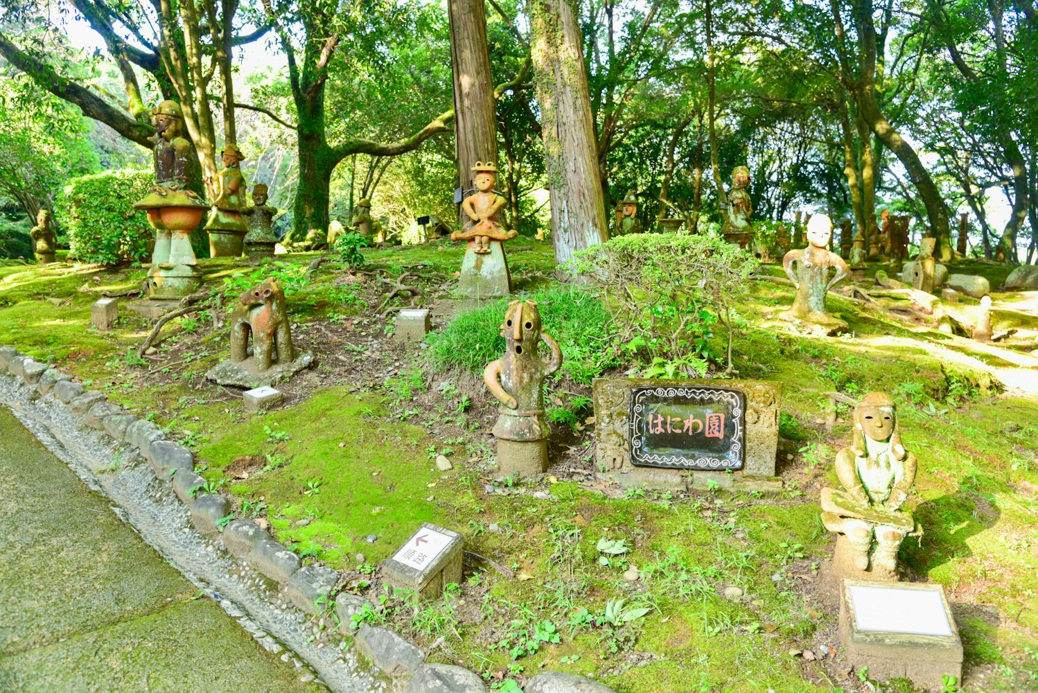 Clay Statues of Haniwa Figures at Haniwa Garden in Heiwadai Park