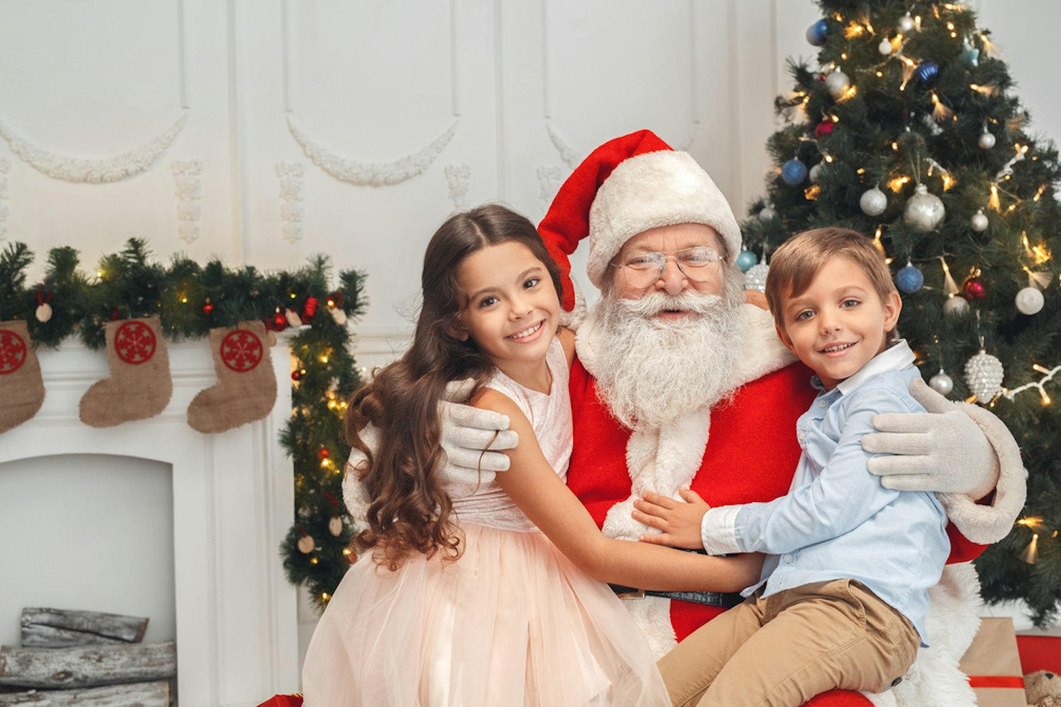 Santa Claus with kids