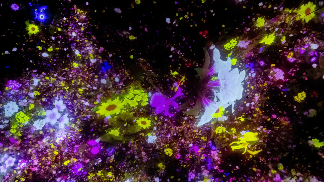 Floating in the Falling Universe of Flowers