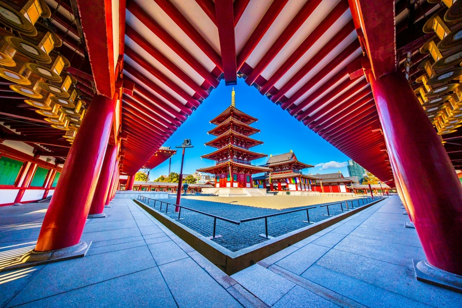 Shitennoji temple is a Buddhist temple in Tennoji Osaka, Japan