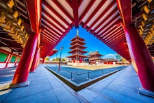 Shitennoji temple is a Buddhist temple in Tennoji Osaka, Japan