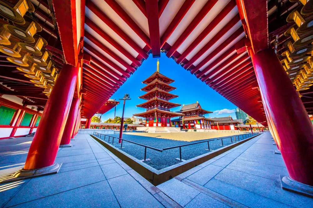 Shitennoji temple is a Buddhist temple in Tennoji Osaka, Japan