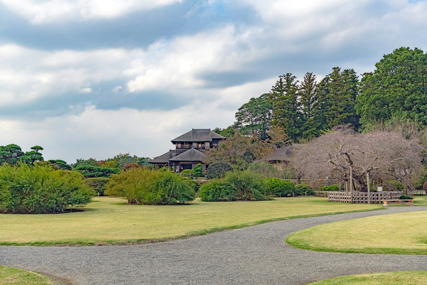 Scenery of the Kairakuen Garden in Mito, Japan