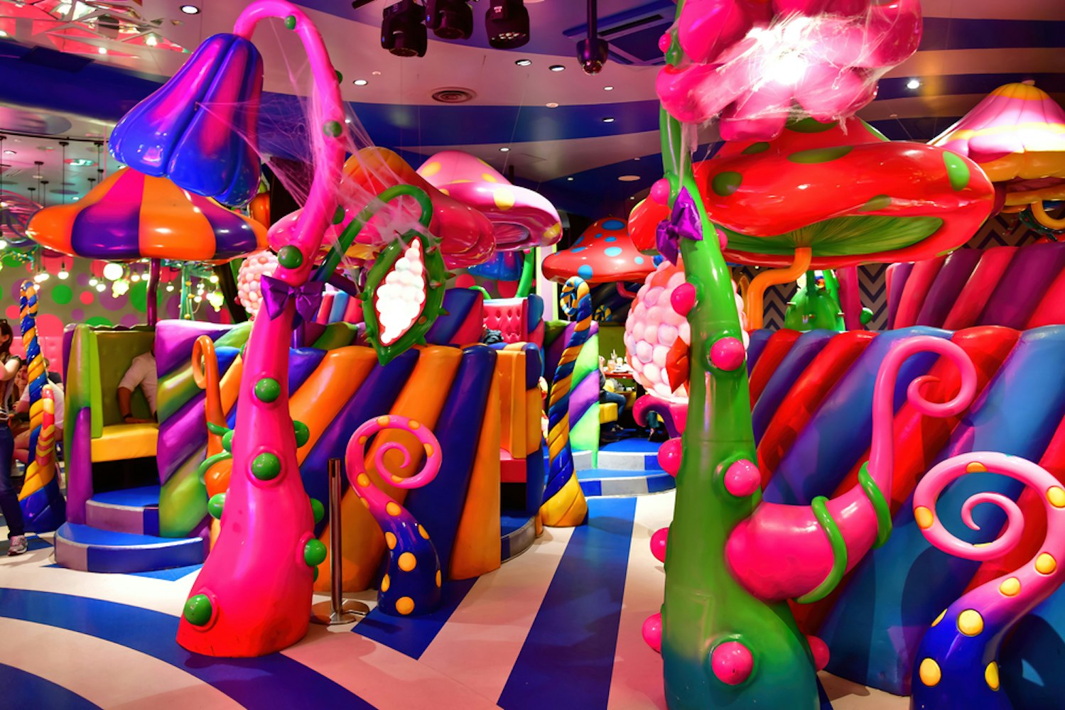 Interior view of the colorful thematic Kawaii Monster Cafe