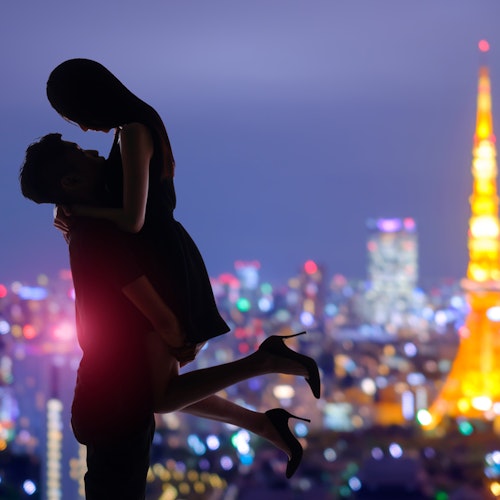 Romantic Lovers with Tokyo Tower Romantic Lovers with Tokyo Tower