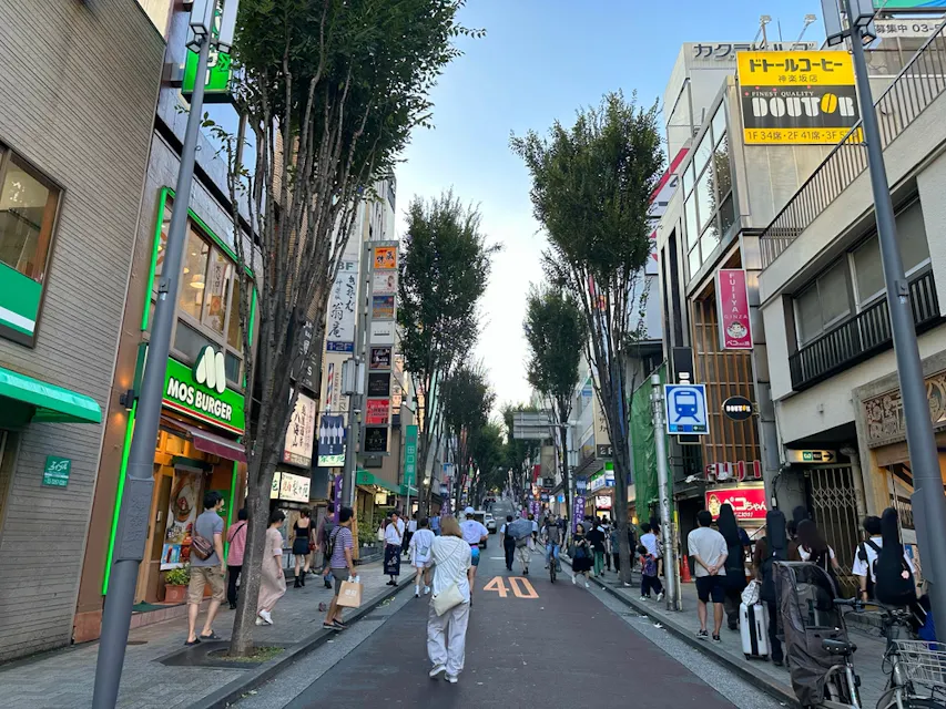 Pedestrians on the Main Street of Kagurazaka Pedestrians on the Main Street of Kagurazaka