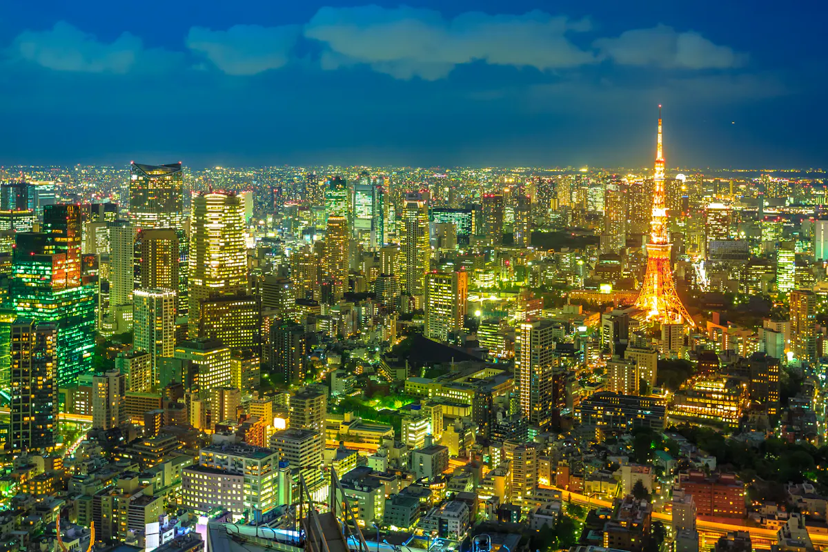 Tokyo skyline Tokyo skyline for a five-day Tokyo itinerary