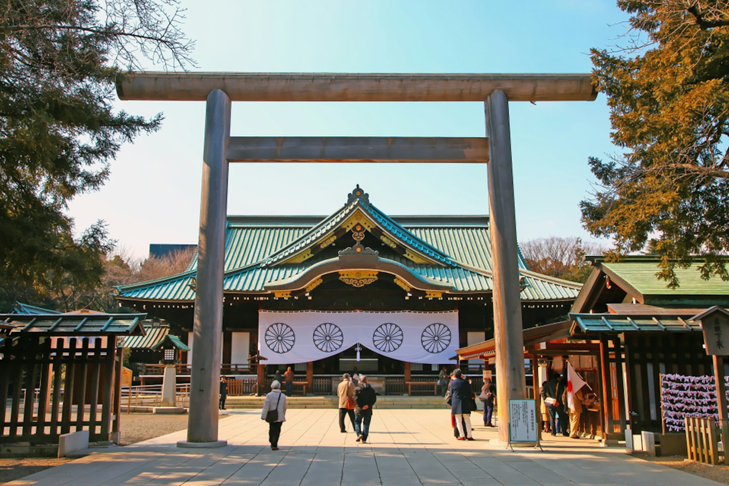 Ancient Torii Gate in front of Yasukuni Shrine