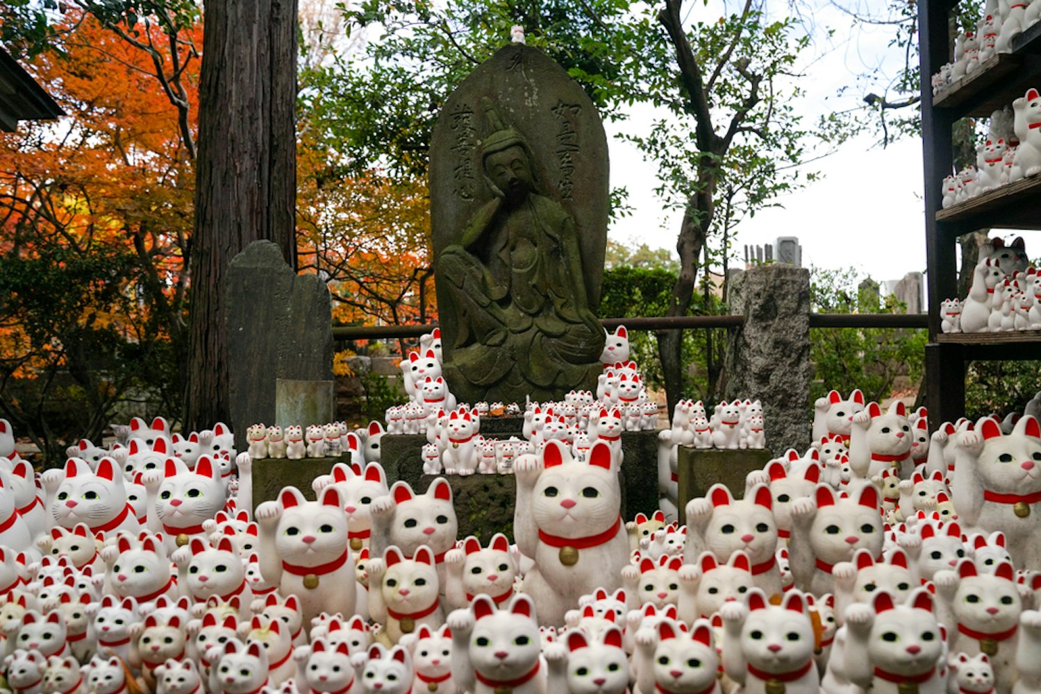 Maneki-neko Statue Inside Gotokuji Temple