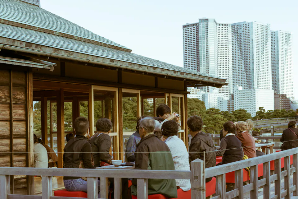Outside at a Traditional Tea House