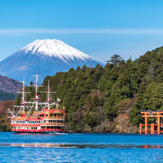 Mount Fuji and Lake Ashi With Hakone Shrine Mount Fuji and Lake Ashi With Hakone Shrine