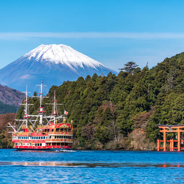 Mount Fuji and Lake Ashi With Hakone Shrine Mount Fuji and Lake Ashi With Hakone Shrine