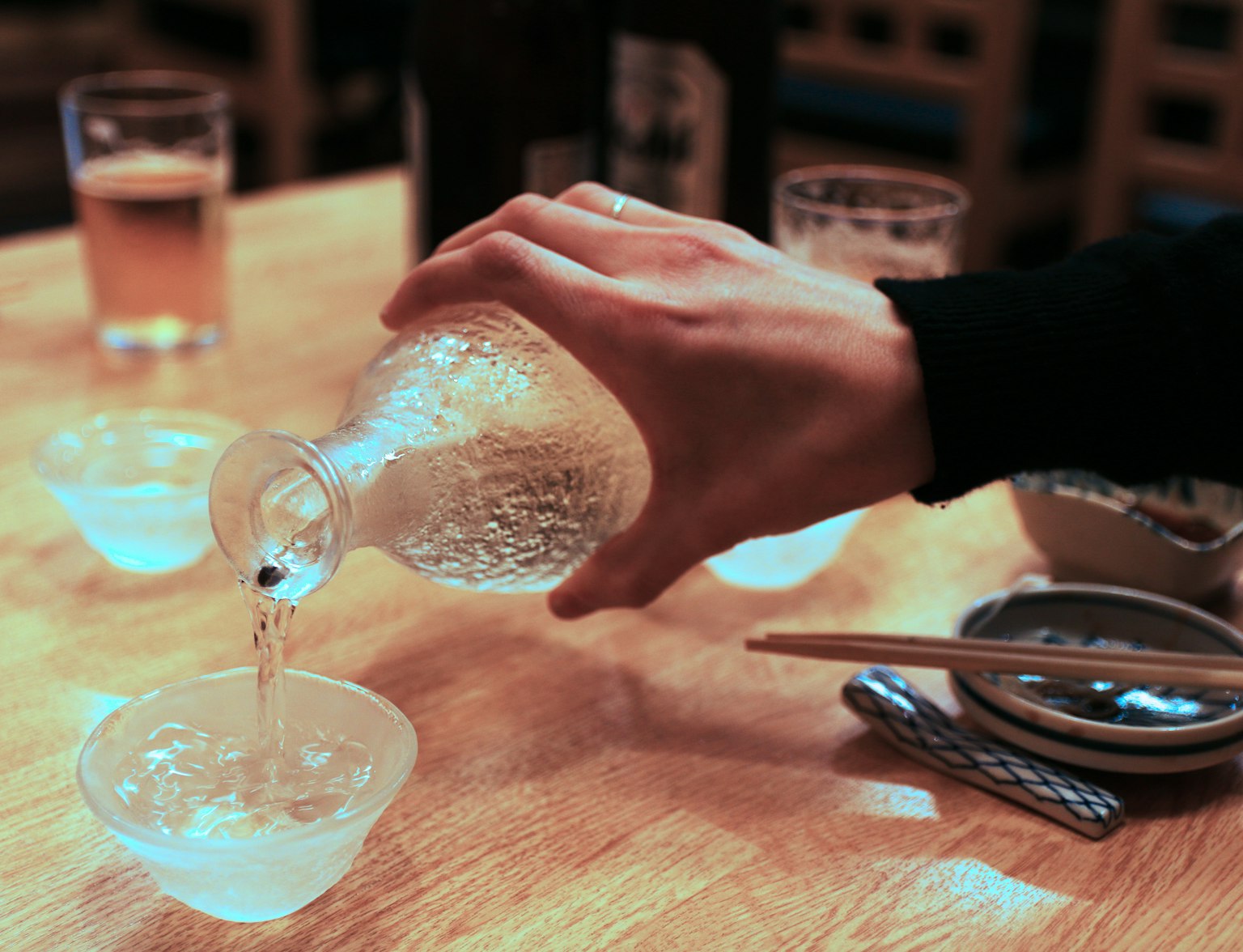 Sake Tasting in a Japanese Pub Sake Tasting in a Japanese Pub