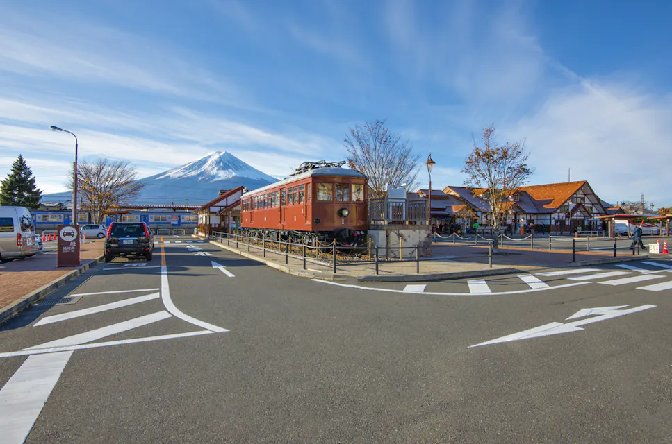Kawaguchiko Station in Winter Morning
