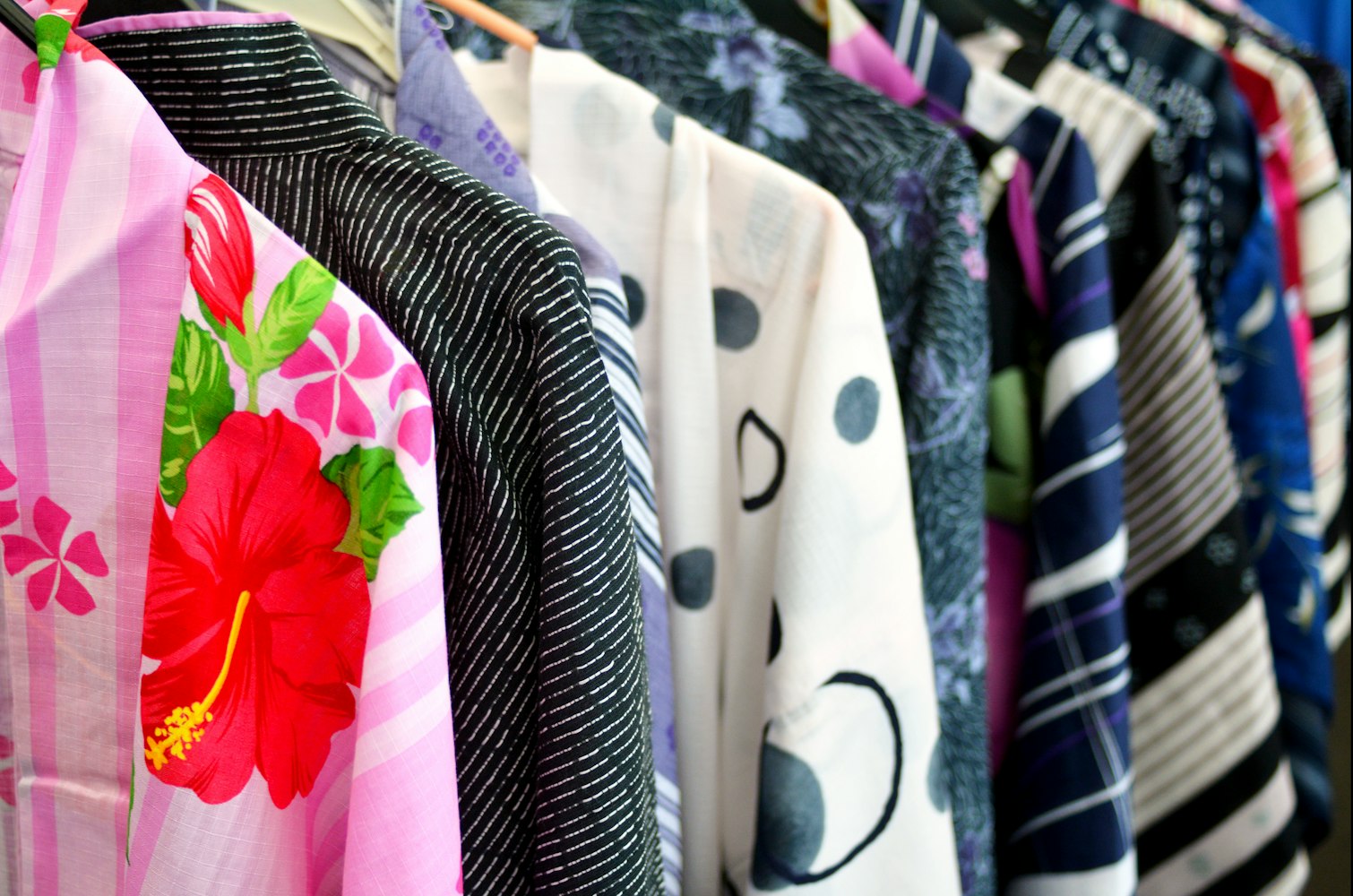 Japanese Kimonos for Sale at a Clothing Shop in Tokyo