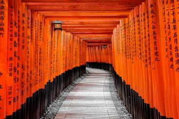 Red Torii Gates in Fushimi Inari Shrine