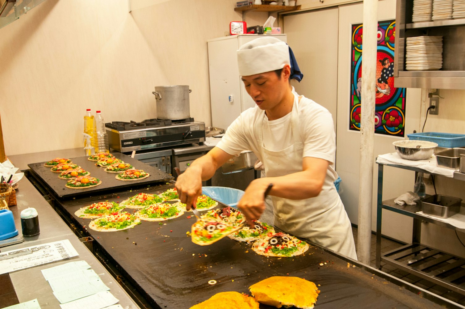 Okonomiyaki on Hot Plates
