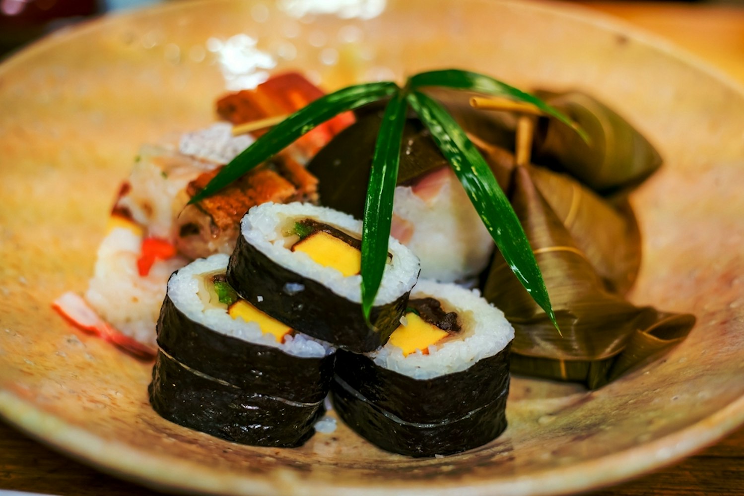 Traditional Kyoto style sushi in a Japanese restaurant