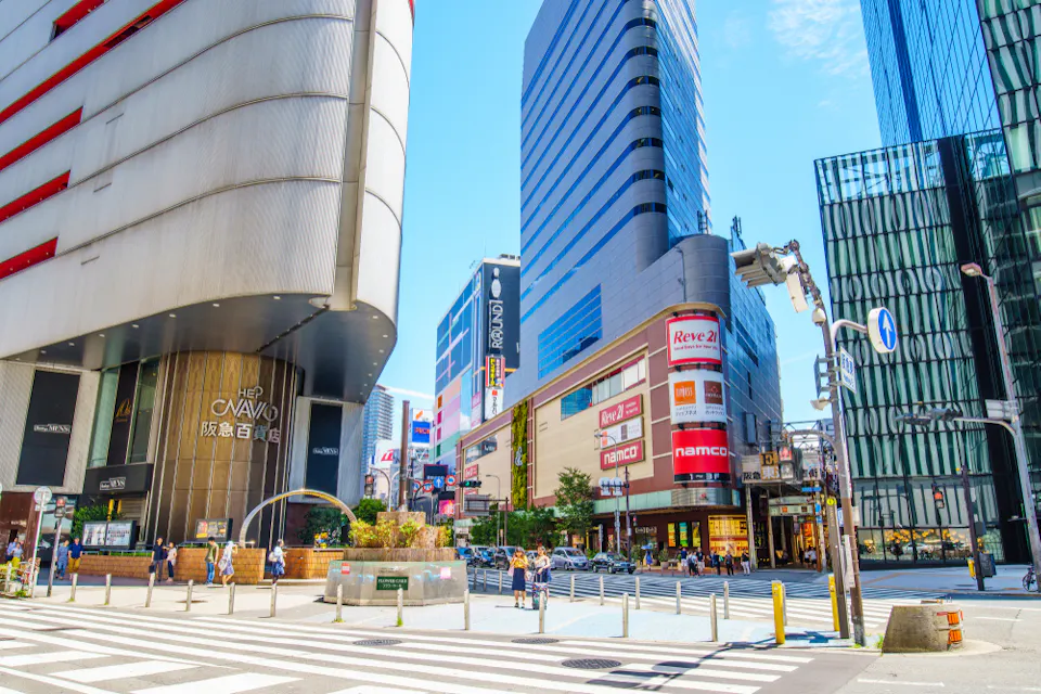 Cityscape of Umeda area,​​Osaka prefecture in Japan