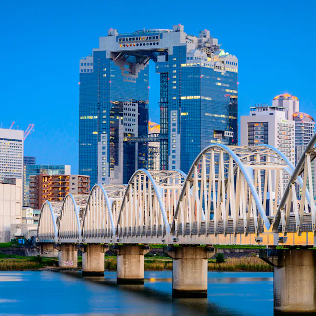 Japan Skyline On The Yodogawa River Japan Skyline On The Yodogawa River