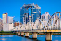 Japan Skyline On The Yodogawa River