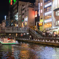 River Cruise Of Osaka Dotonbori Canal River Cruise Of Osaka Dotonbori Canal