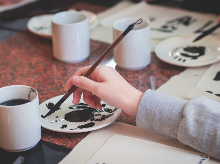 도쿄에서 일본 서예 체험