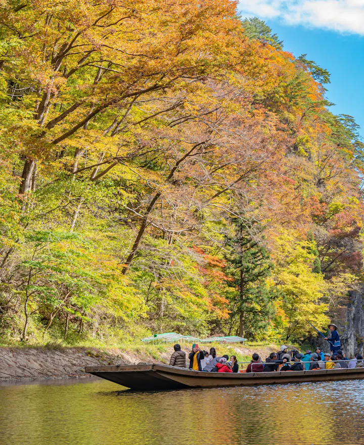 Geibikei Gorge River Ichinoseki overview