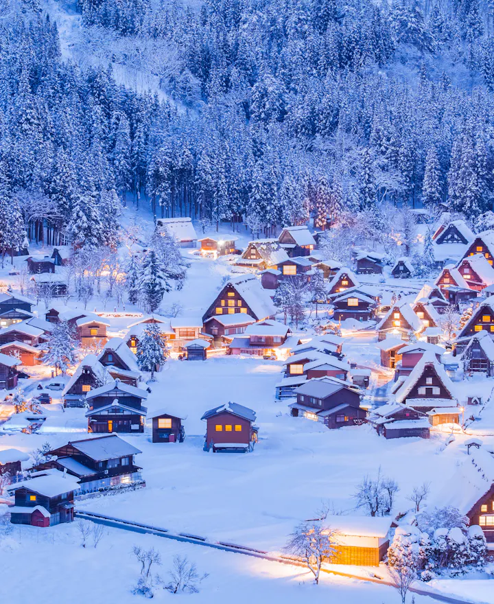 Winter Shirakawago Shirakawa-go overview