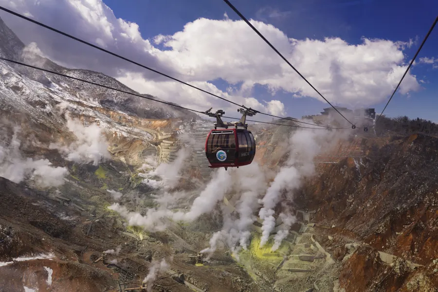 Hakone Ropeway over Owakudani Valley