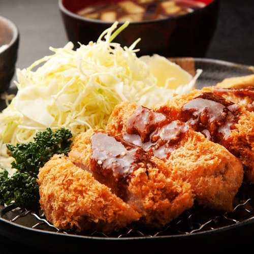 Miso Katsu Cutlets of loin meat, rice and miso soup