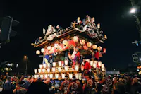 Parade lantern float event at Chichibu Night Festival in Japan