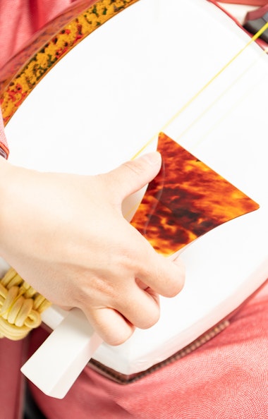 Playing Shamisen Playing Shamisen