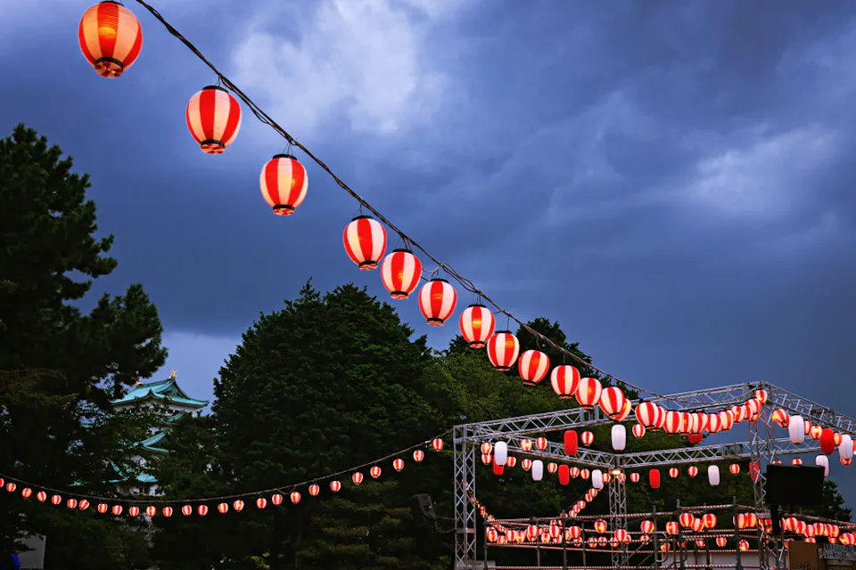 Summer festival in Nagoya castle in Japan