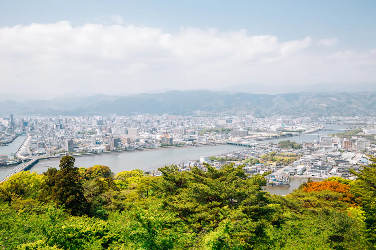 Kochi city panorama view from Godaisan mountain Observatory