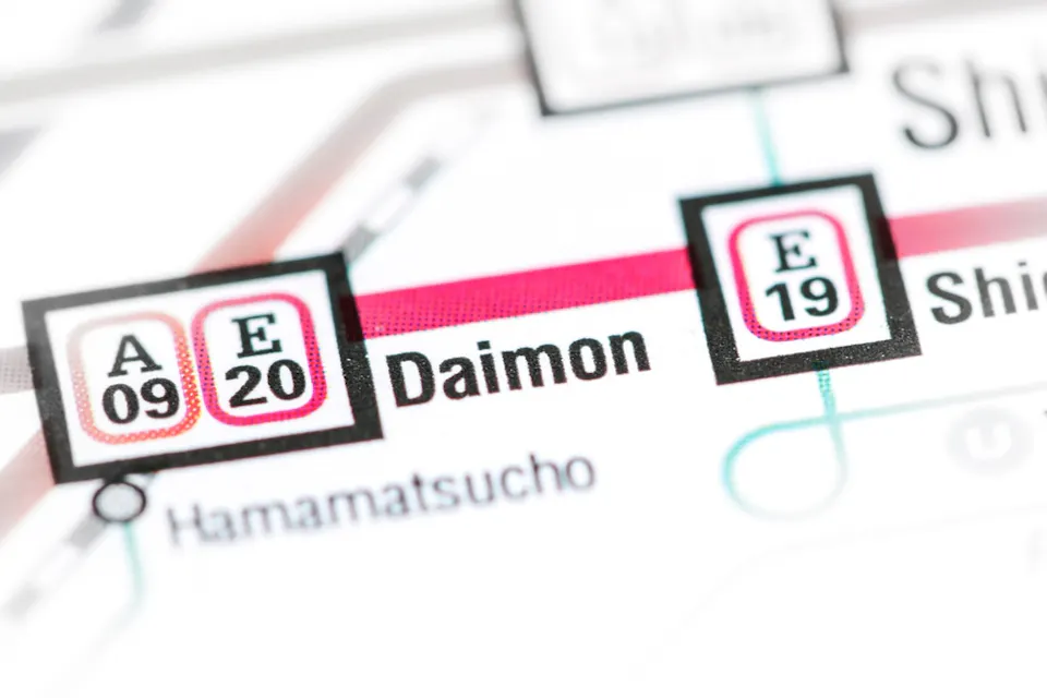 Daimon Station. Tokyo Metro map
