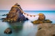 Meoto Iwa Rock of Ise, Japan at dusk