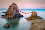 Meoto Iwa Rock of Ise, Japan at dusk