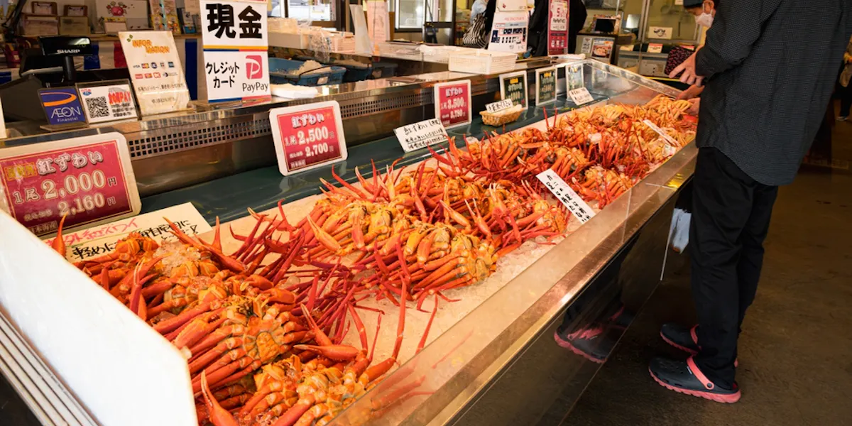 Stall inside of Minato Marche Pier Bandai Stall inside of Minato Marche Pier Bandai