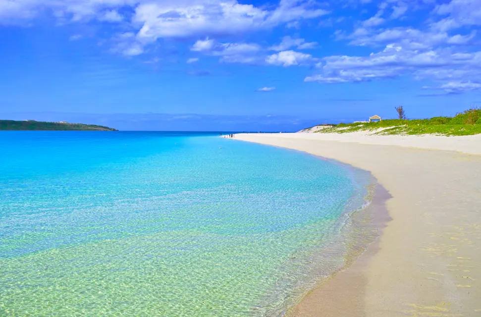 Scenery of Yonaha Maehama Beach in Miyakojima, Okinawa Prefecture