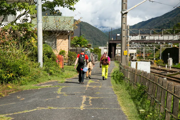 Beautiful town next to Tsumago post town in the Nakasendo trail in Kiso Valley, Japan