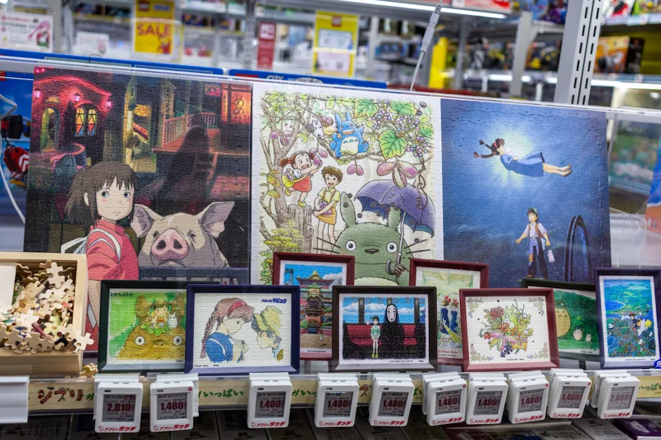 Studio Ghibli artwork collection on display Studio Ghibli artwork collection on display