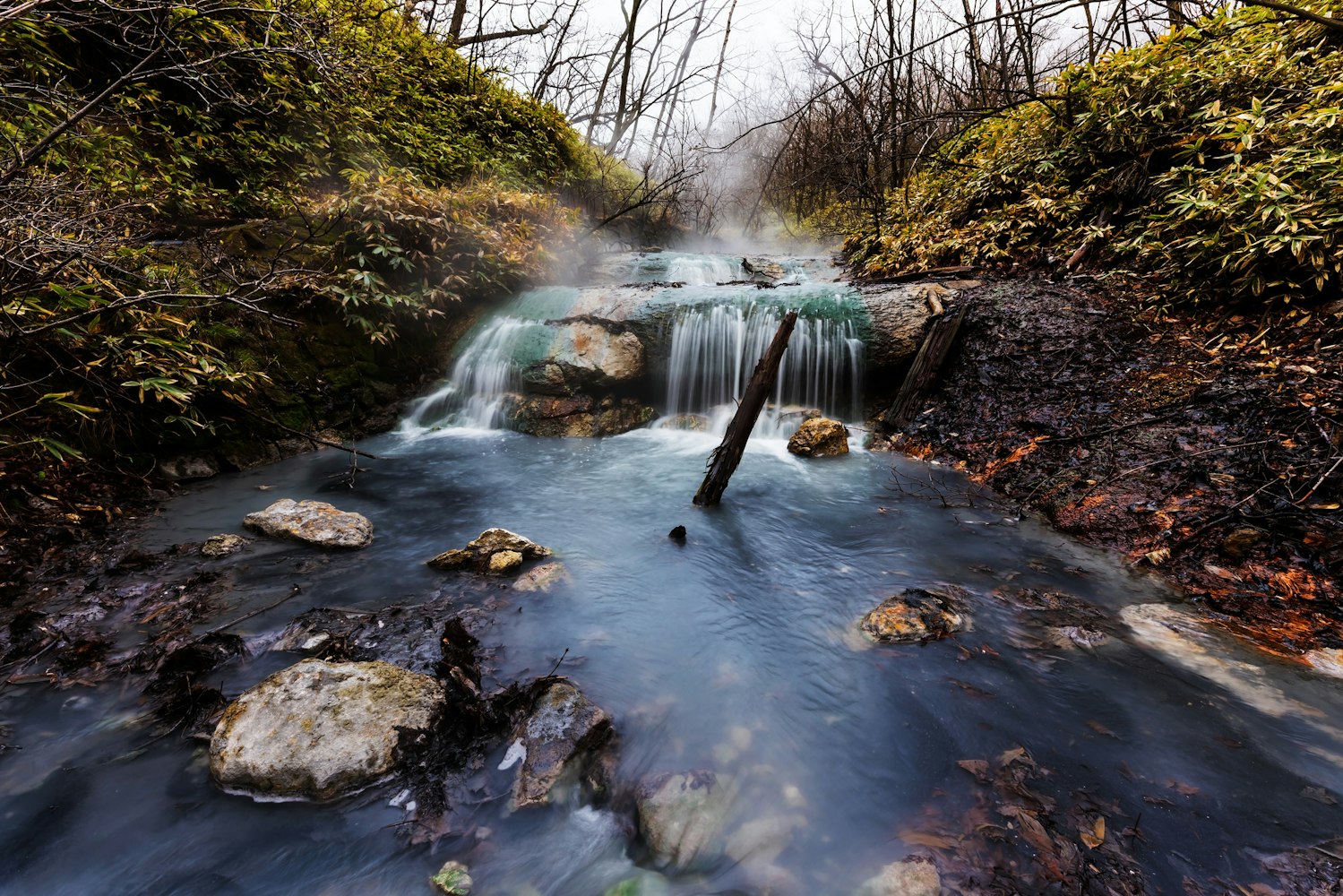 Oyunumagawa natural foot bath waterfall Oyunumagawa natural foot bath waterfall