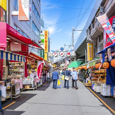 Ameyoko Shopping Street in Ueno, which is crowded with many people Ameyoko Shopping Street in Ueno, which is crowded with many people