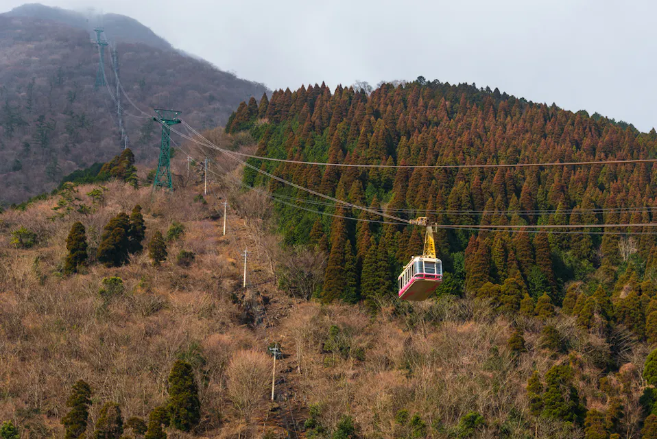 Beppu ropeway going to snow moutain in kumamoto japan