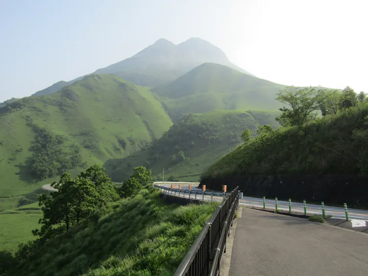 The majestic Mount Yufu seen from Sagiridai in Yufu City, Oita Prefecture