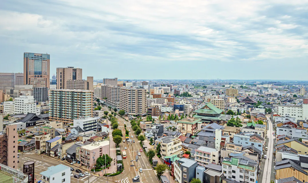 Cityscape of the Kanazawa city, Japan